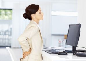 Osteochondrosis punggung bawah dengan kerja tidak aktif